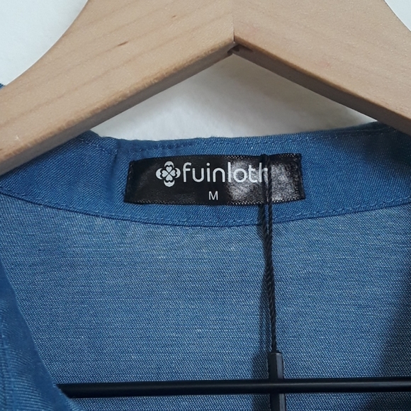 Fuinloth - Medium - Blue Button Down Shirt - Picture 3 of 6